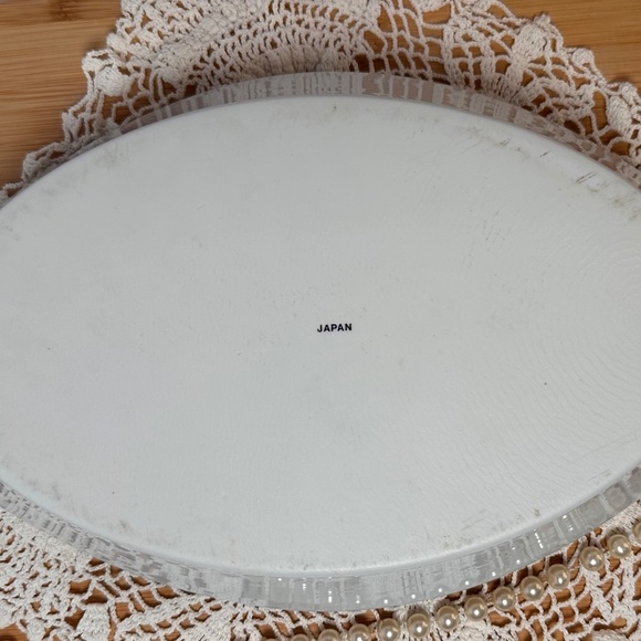 Vintage Made in Japan Oval Serving Platter Pastel Floral 1970s - Picture 5 of 5